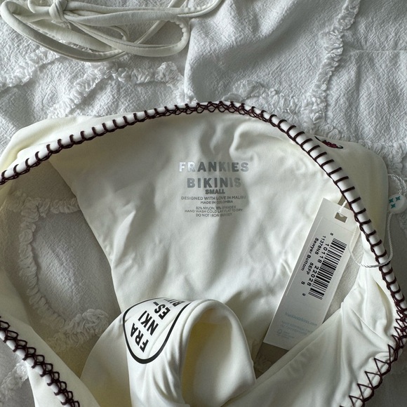 Frankie’s Bikinis - Sawyer Embroidered Cheeky Bikini Bottom in Sea Fairy - S - Picture 4 of 6